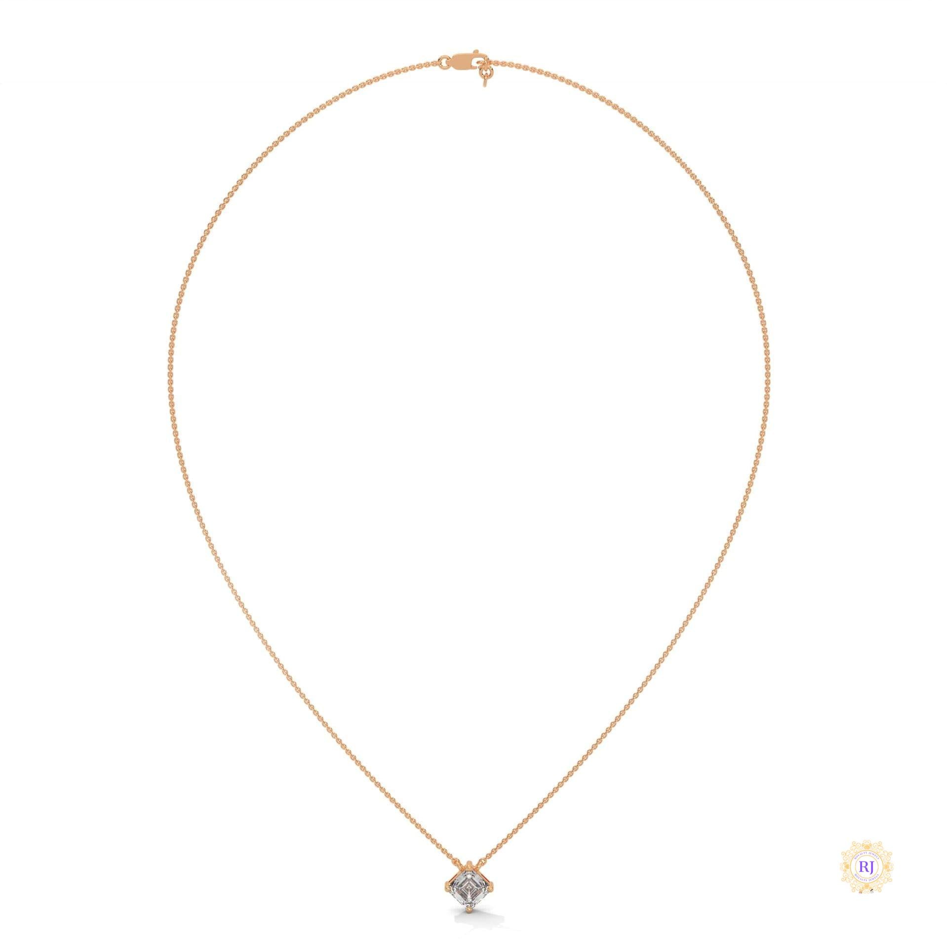 1 CT. Asscher-Cut Diamond Solitaire Pendant