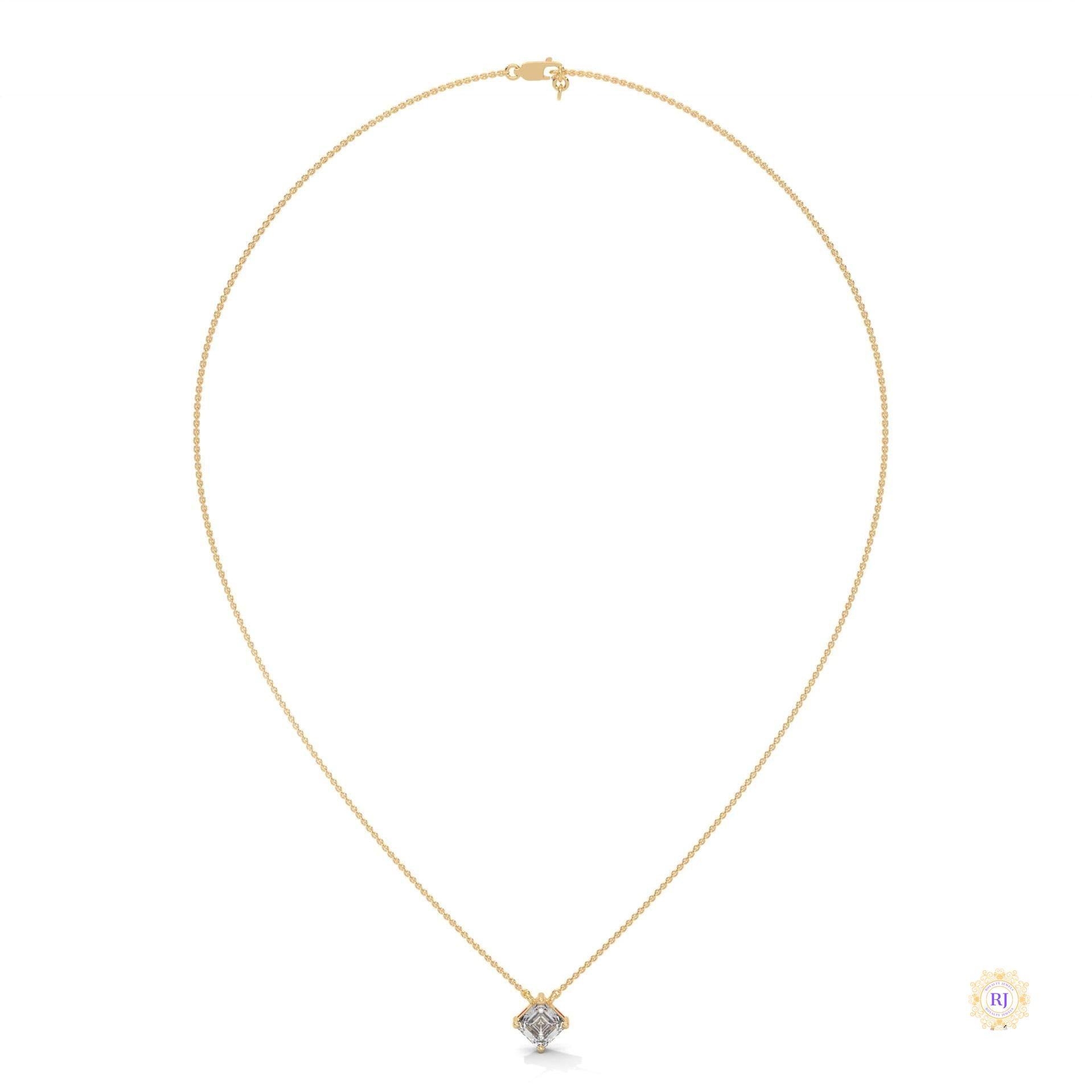 1 CT. Asscher-Cut Diamond Solitaire Pendant
