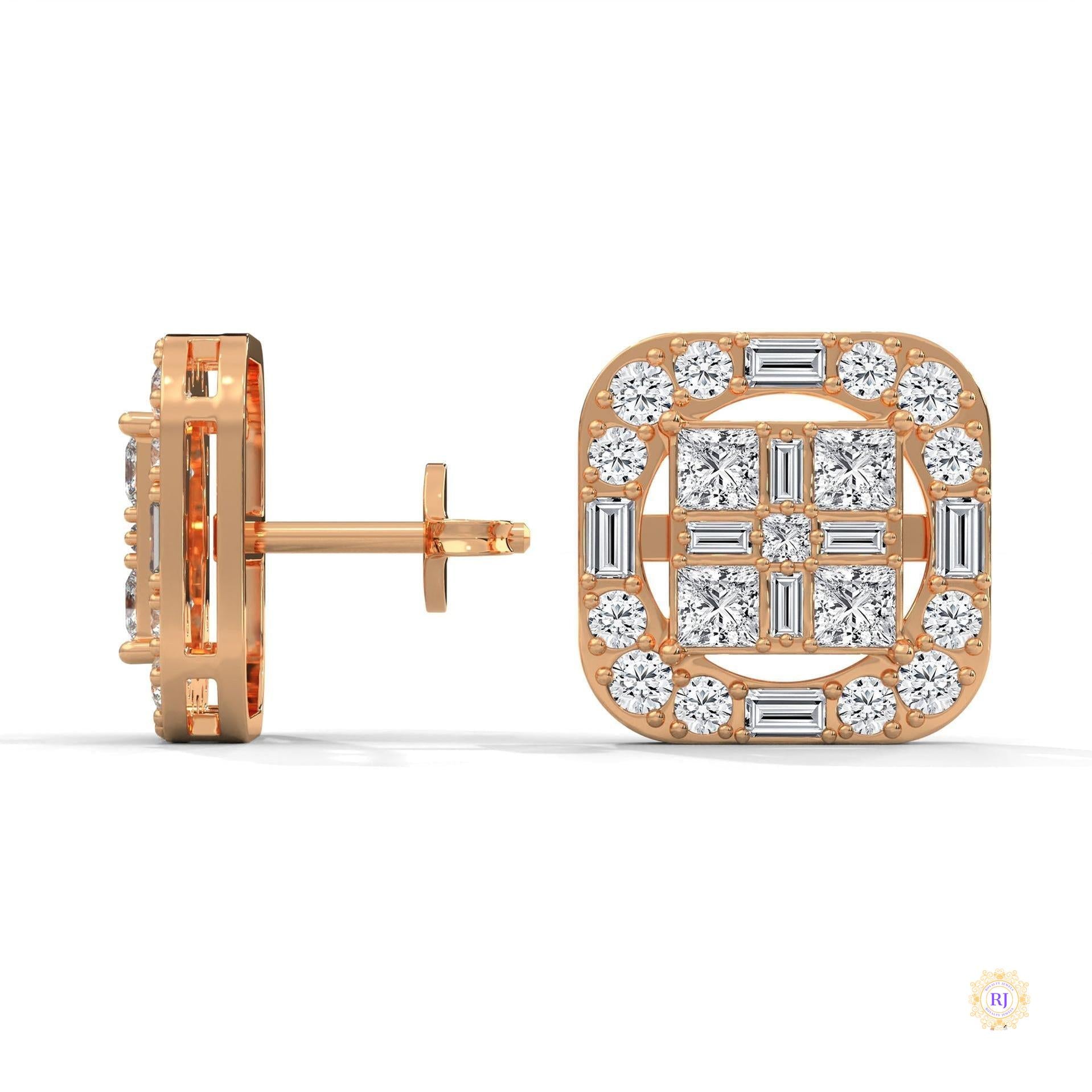 1 CT. Baguette Diamond Stud Earrings