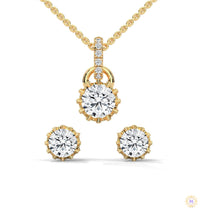 1 CT. Crown Diamond Earring & Pendant Set