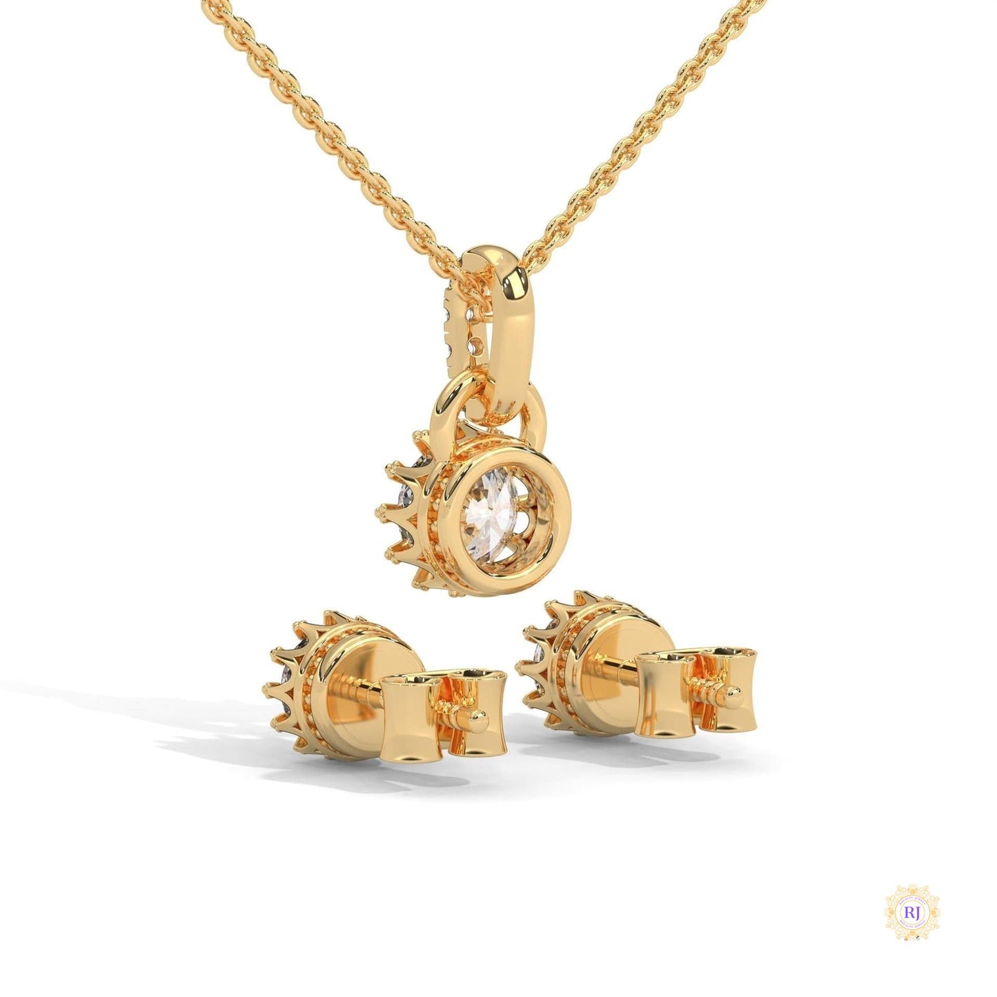 1 CT. Crown Diamond Earring & Pendant Set