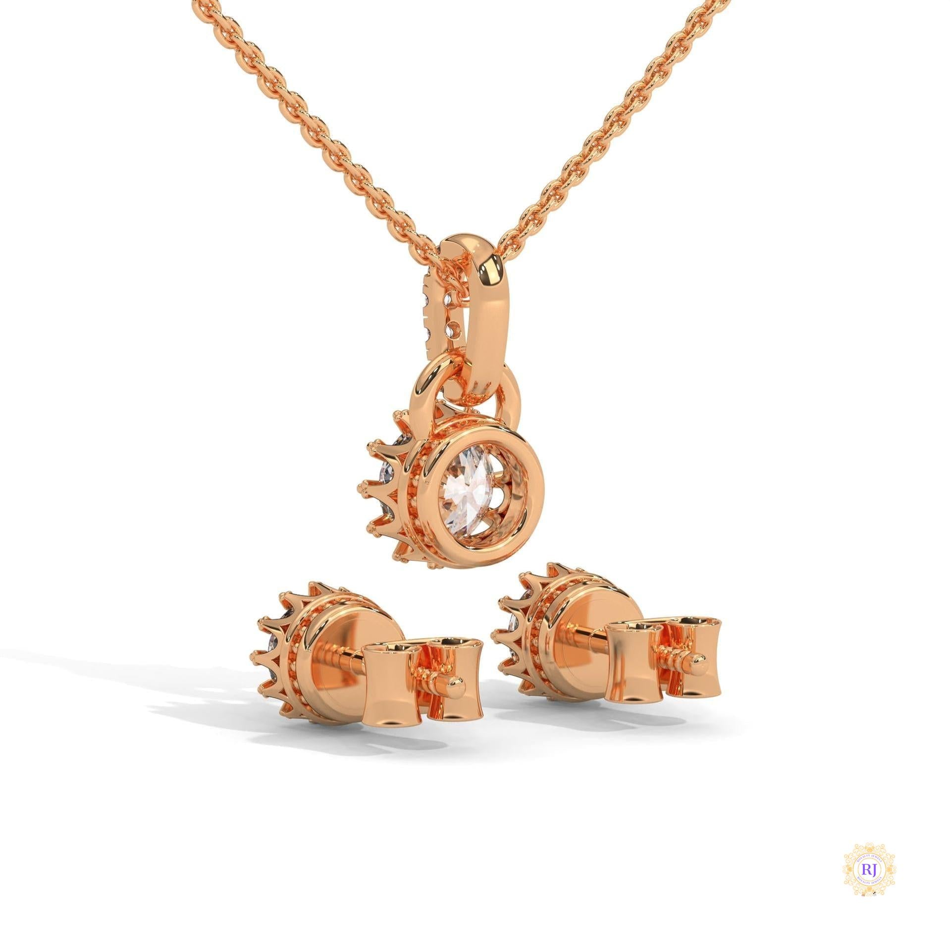 1 CT. Crown Diamond Earring & Pendant Set