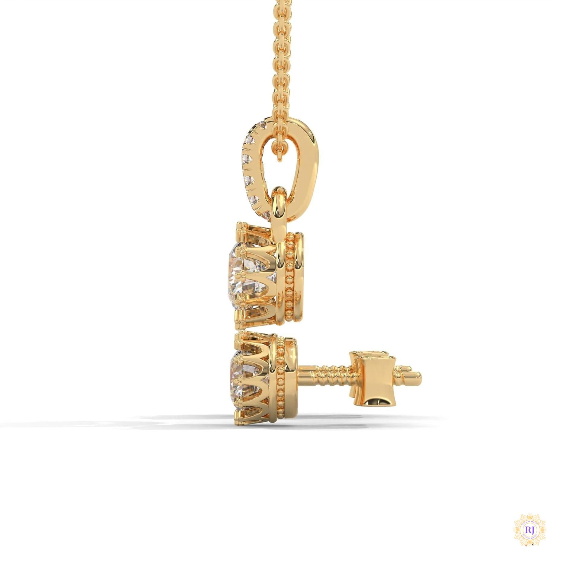 1 CT. Crown Diamond Earring & Pendant Set