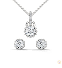 1 CT. Crown Diamond Earring & Pendant Set