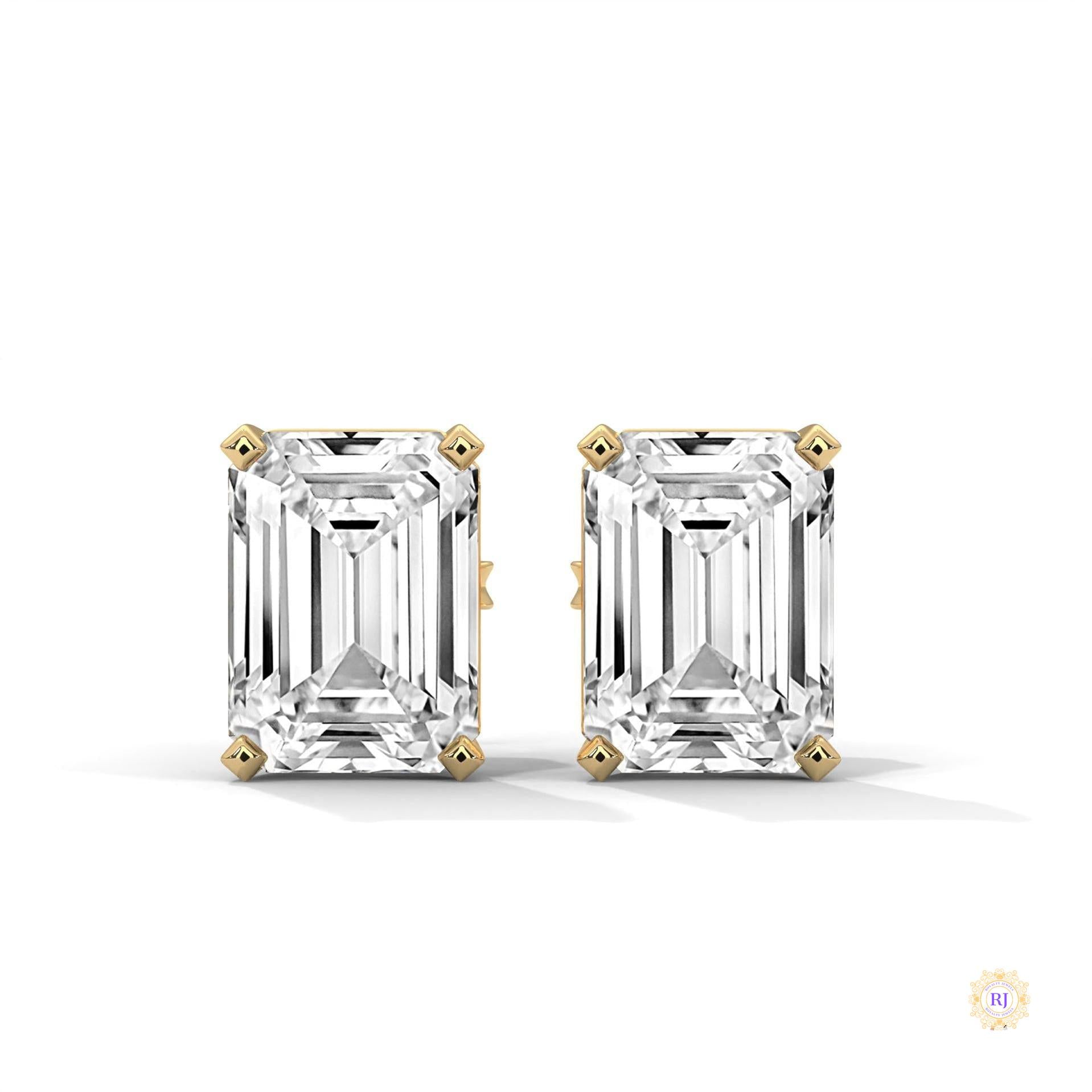 1 CT. Emerald-Cut Lab Diamond Studs