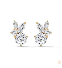 1 CT. Marquise & Round Diamond Cluster Studs