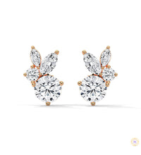1 CT. Marquise & Round Diamond Cluster Studs