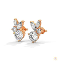 1 CT. Marquise & Round Diamond Cluster Studs
