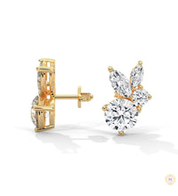 1 CT. Marquise & Round Diamond Cluster Studs