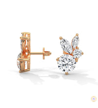 1 CT. Marquise & Round Diamond Cluster Studs