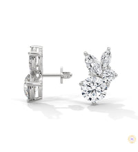 1 CT. Marquise & Round Diamond Cluster Studs