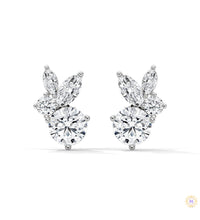 1 CT. Marquise & Round Diamond Cluster Studs