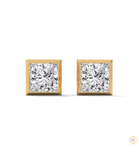 1 CT. Princess-Cut Bezel Diamond Studs