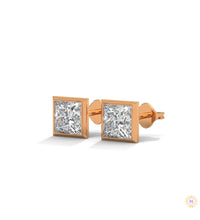 1 CT. Princess-Cut Bezel Diamond Studs
