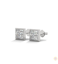 1 CT. Princess-Cut Bezel Diamond Studs
