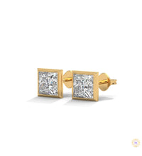1 CT. Princess-Cut Bezel Diamond Studs
