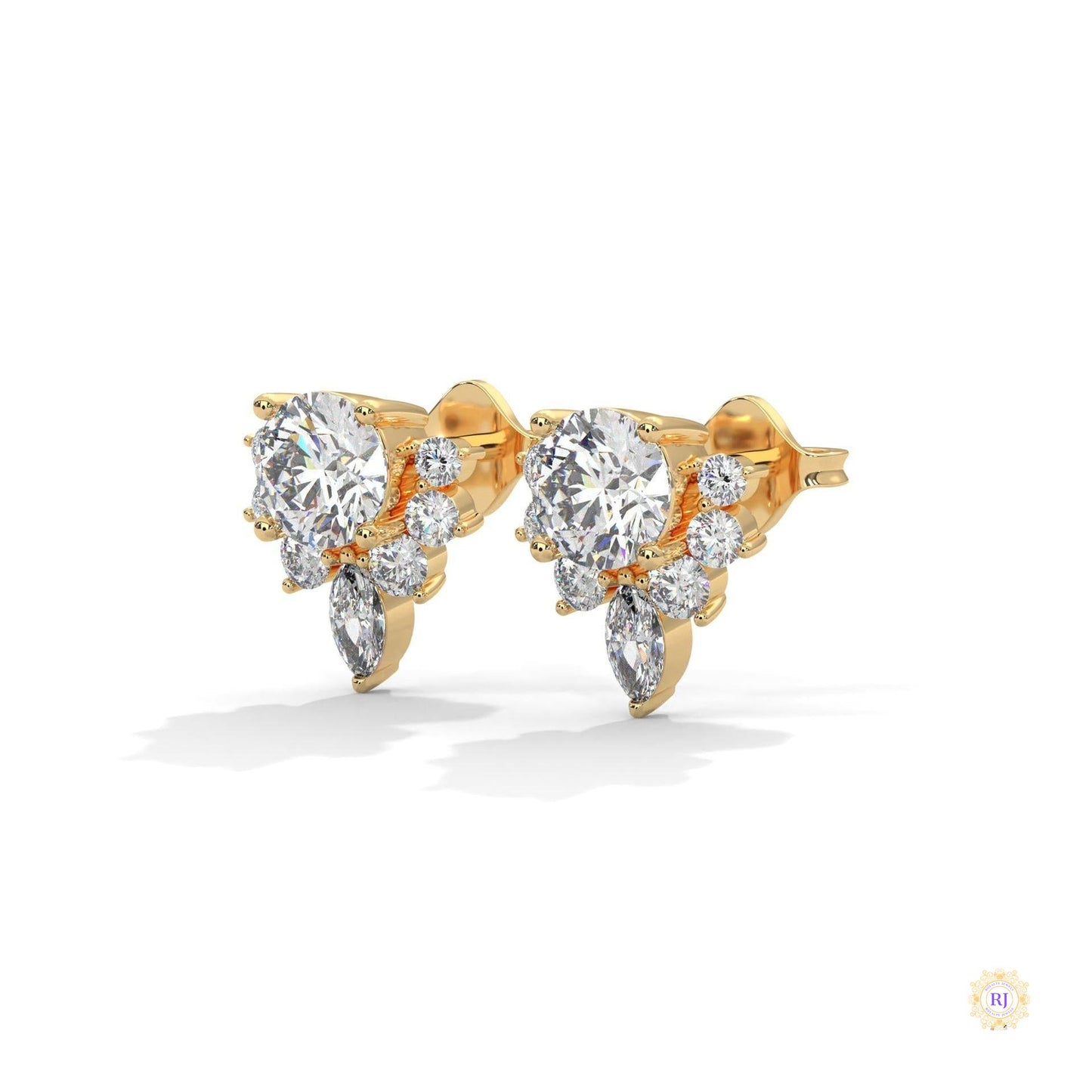 1 CT. Round & Marquise Diamond Studs