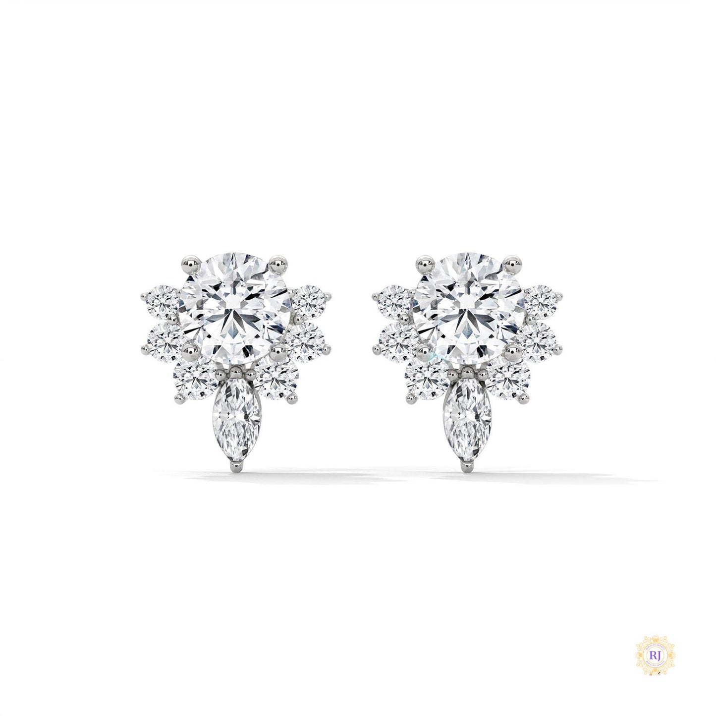 1 CT. Round & Marquise Diamond Studs
