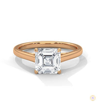 1 Ct. Asscher-Cut Solitaire lab Diamond Ring