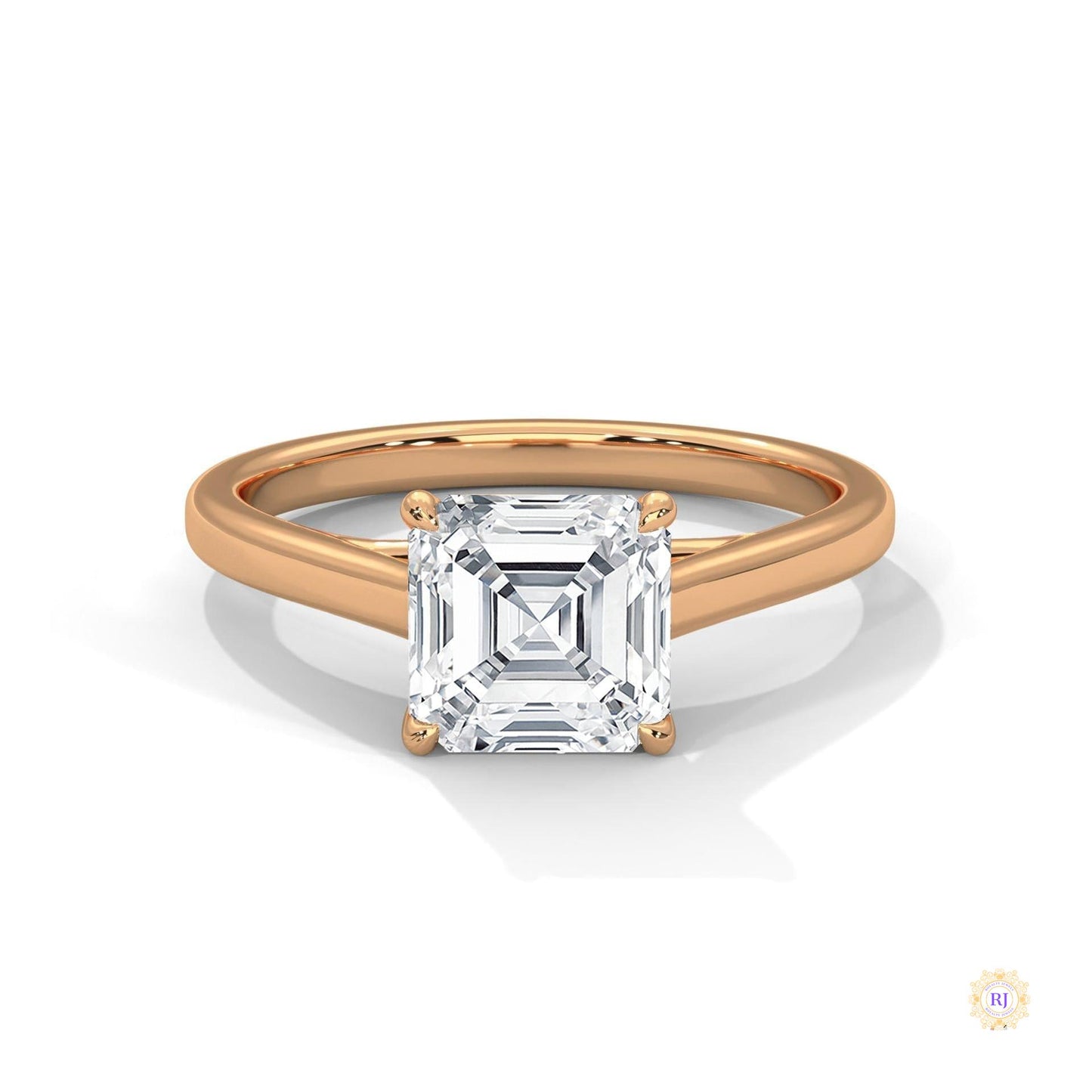 1 Ct. Asscher-Cut Solitaire lab Diamond Ring