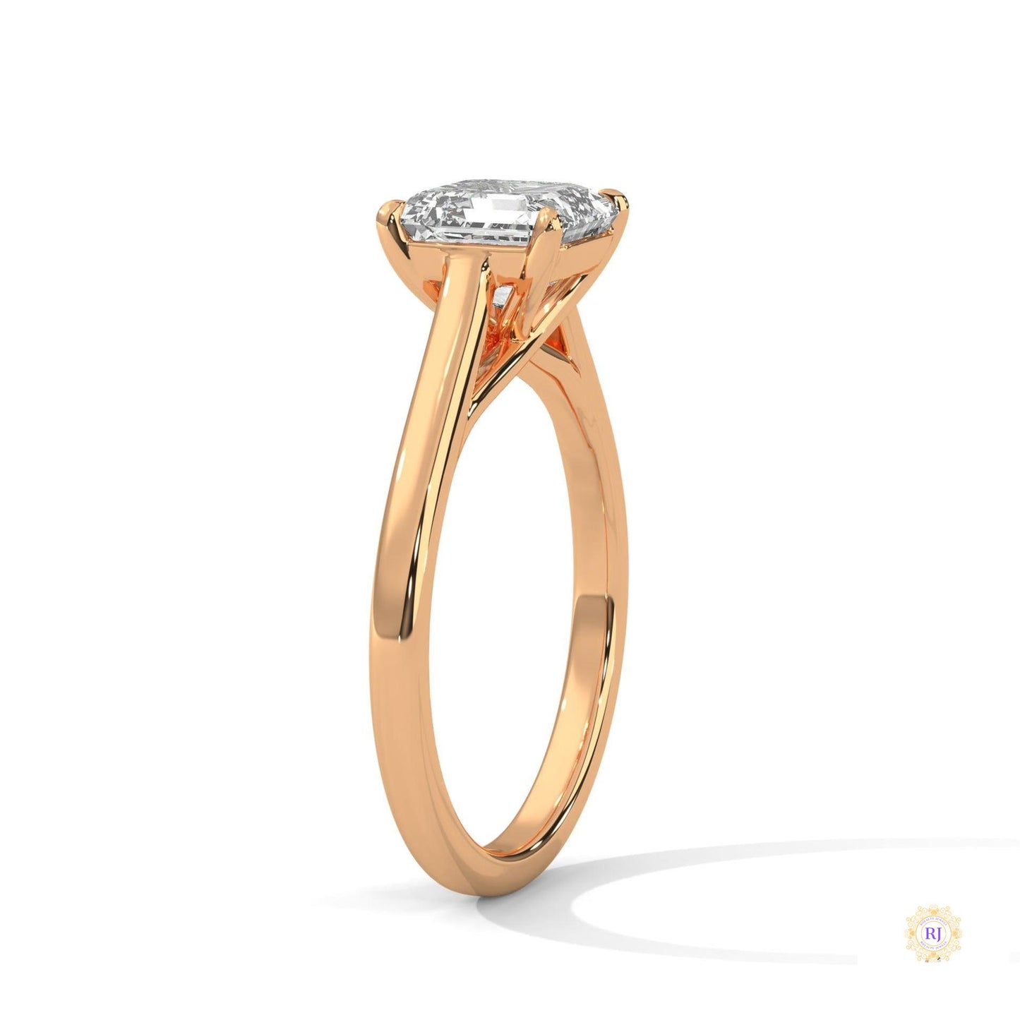 1 Ct. Asscher-Cut Solitaire lab Diamond Ring
