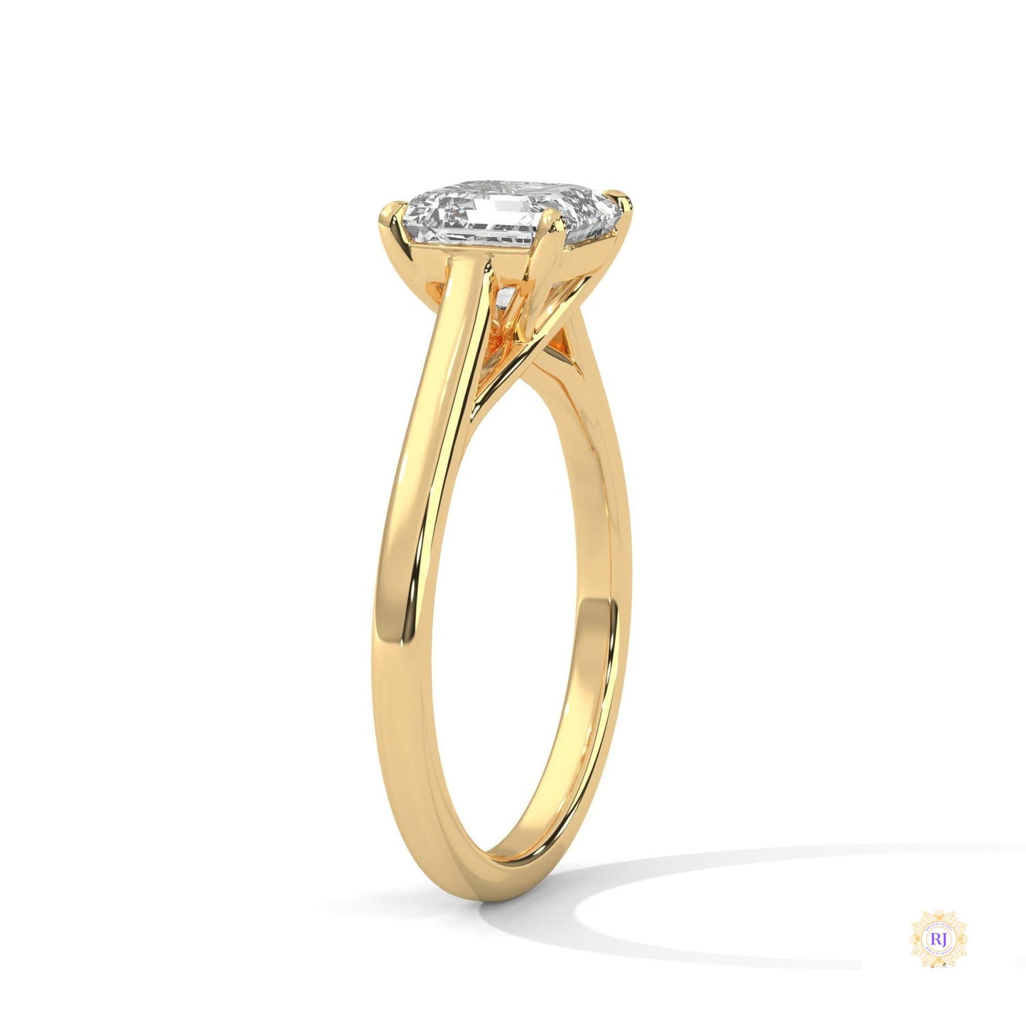 1 Ct. Asscher-Cut Solitaire lab Diamond Ring