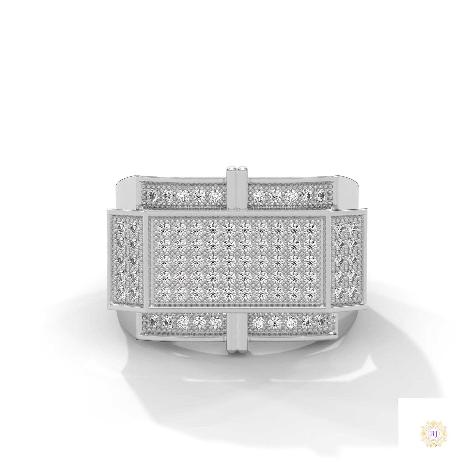1 Ct. Men’s Diamond Ring – Luxury Pavé Design