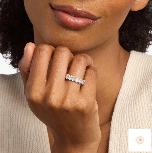 10 Ct. Oval Lab Diamond Eternity Band – Classic Luxury