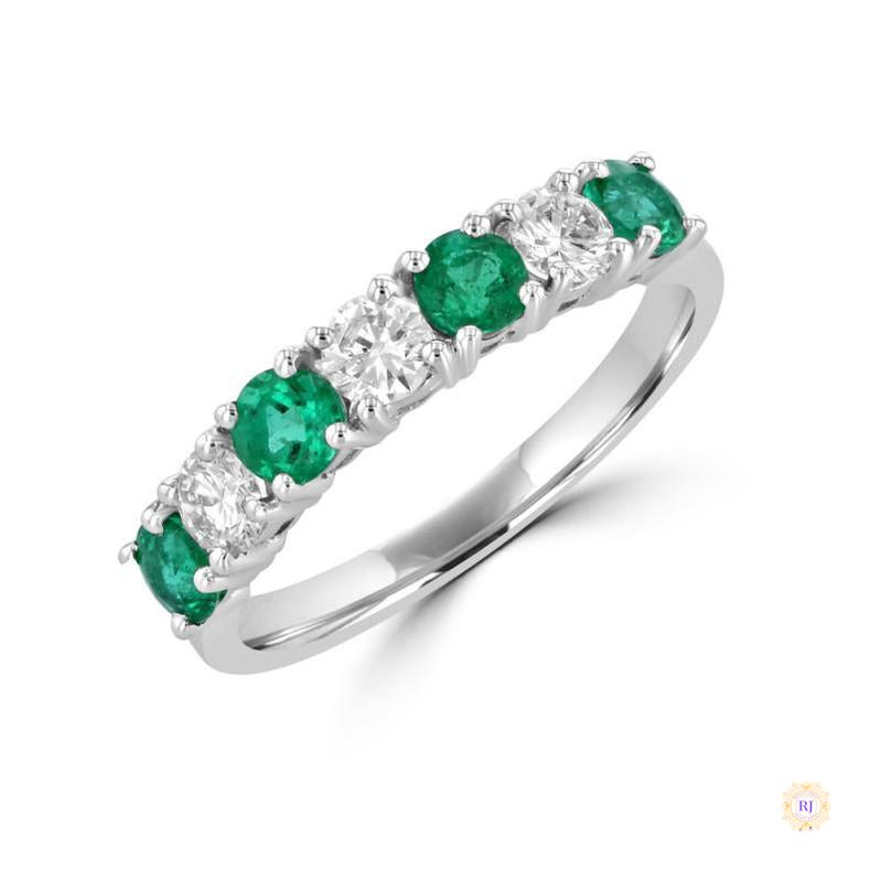 2 ct. Round Emerald & Diamond Band Ring