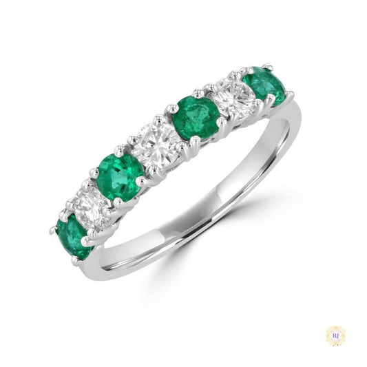 2 ct. Round Emerald & Diamond Band Ring