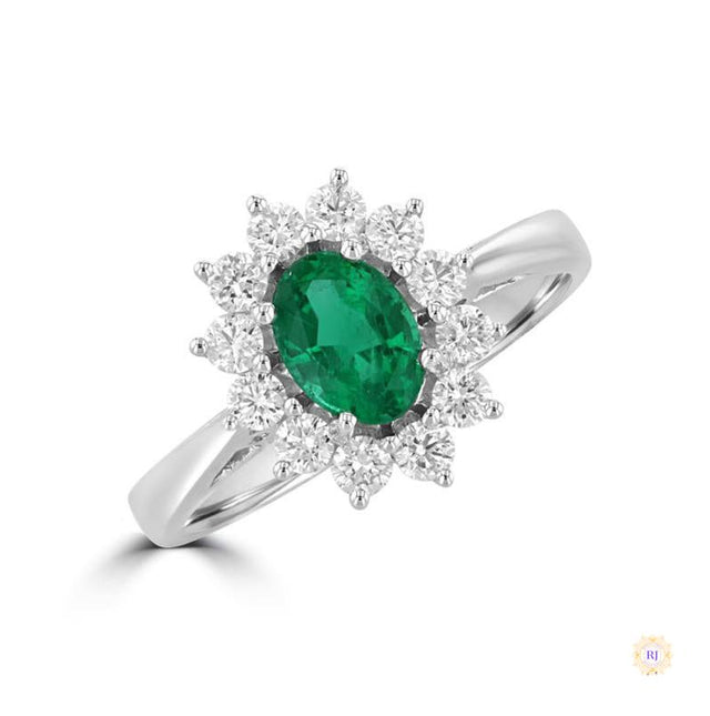 Oval 2 ct. Halo Ring with Diamonds