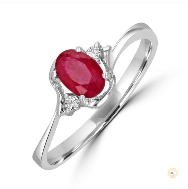 2 carat Ruby & Diamond Petite Oval Ring