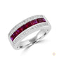 Square 2.5ct Ruby & Diamond Channel-Set