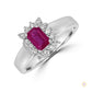 Emerald-Cut 2ct Ruby Halo Ring