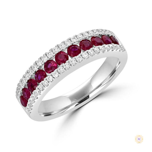 Round 2 ct. Ruby & Diamond Band Ring