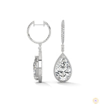 10.0 CT. Pear Halo Diamond Drop Earrings