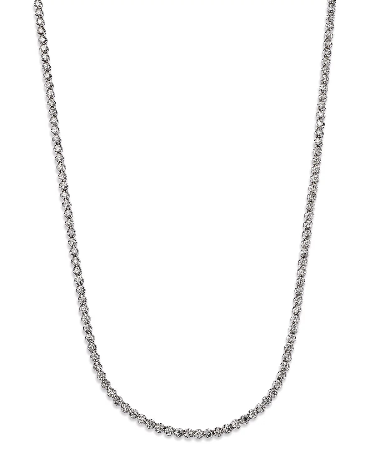Elegant 14K gold diamond tennis necklace featuring lab-grown diamonds in a timeless, handcrafted design. Available in yellow, white, or rose gold.