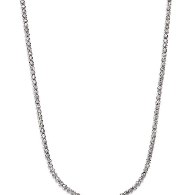 Elegant 14K gold diamond tennis necklace featuring lab-grown diamonds in a timeless, handcrafted design. Available in yellow, white, or rose gold.