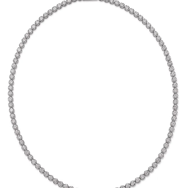 Elegant 14K gold diamond tennis necklace featuring lab-grown diamonds in a timeless, handcrafted design. Available in yellow, white, or rose gold.