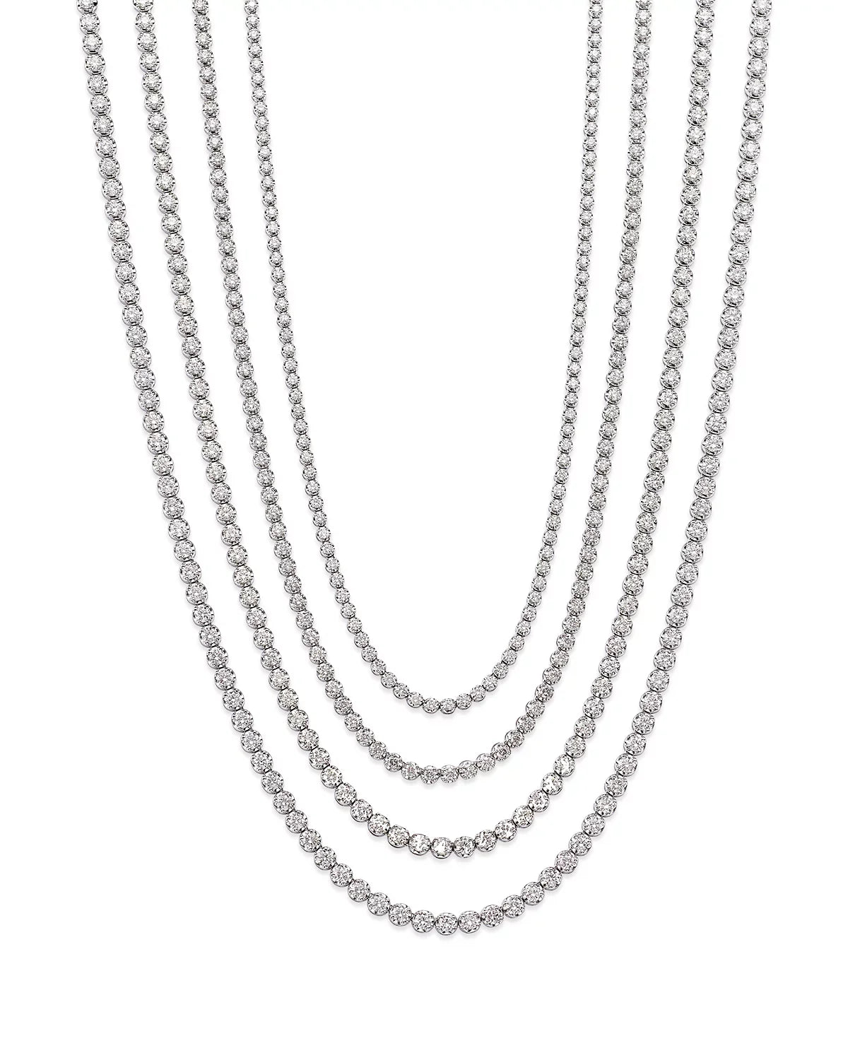 Luxury 14K Gold Lab Diamond 18 inch Tennis Necklace Round Prong – Timeless Elegance