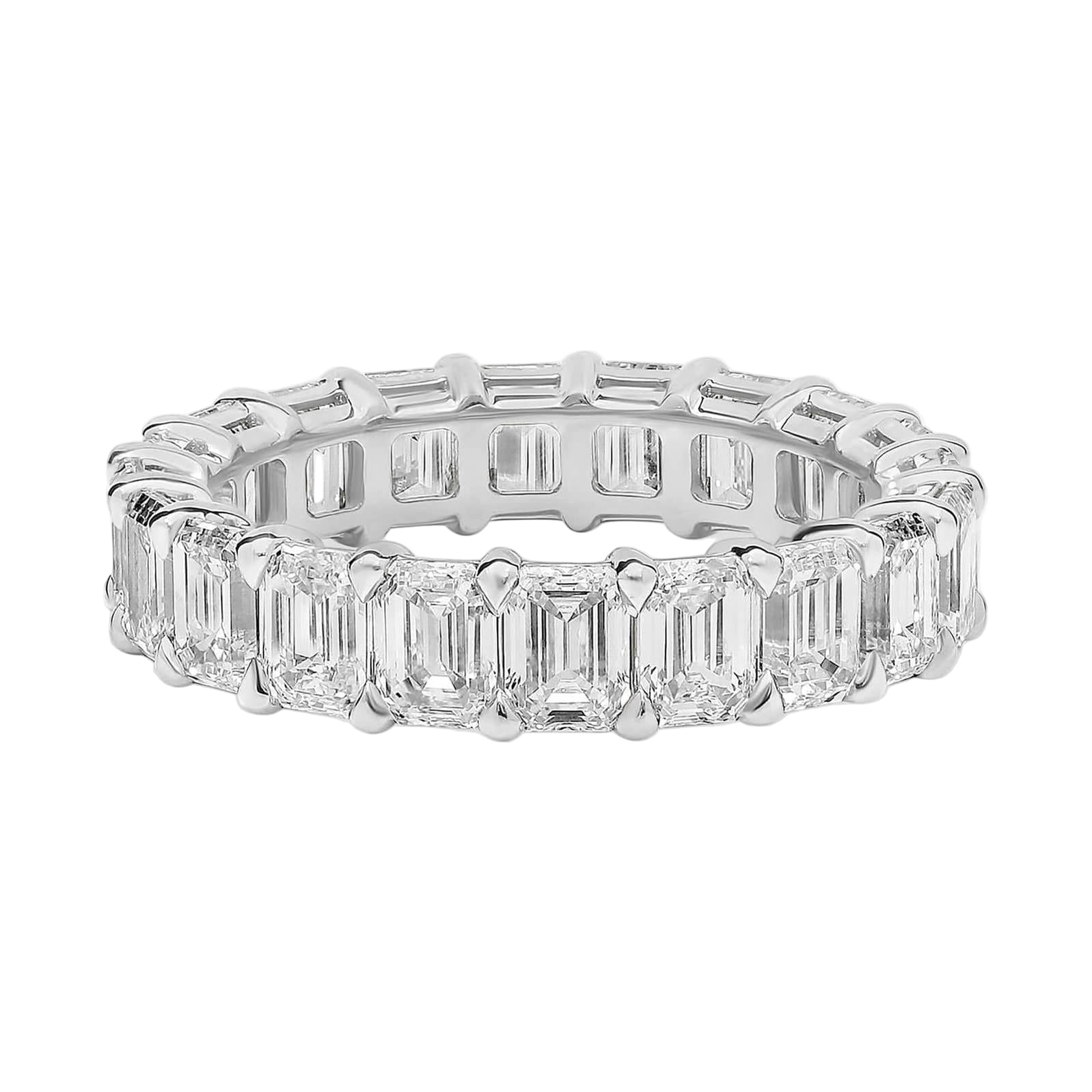 13 Ct. Emerald Cut Lab Diamond Eternity Band