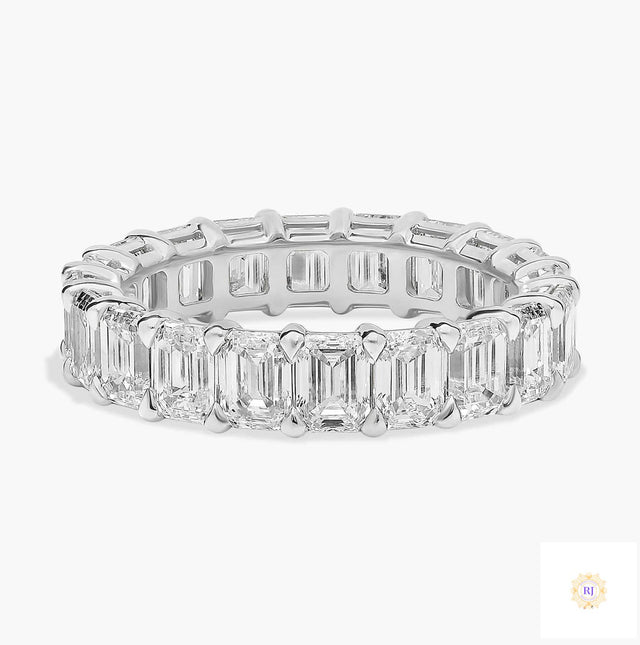 13 Ct. Emerald Cut Lab Diamond Eternity Band