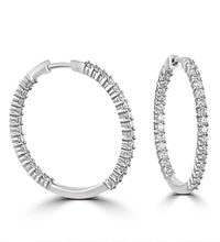 14K gold inside-out hoop earrings with lab-grown diamonds
