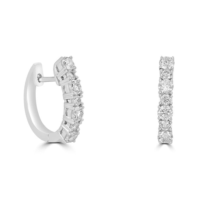 14K gold inside-out diamond hoop earrings with lab-grown diamonds