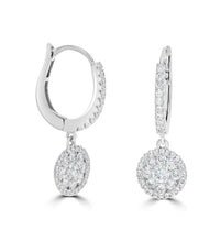 14K gold drop earrings featuring marquise diamond clusters and pavé-set accents

