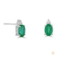 Oval Emerald & Diamond Hoop Earrings