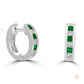 Square Emerald & Diamond Hug Earrings