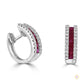 Ruby & Diamond Hug Hoop Earrings
