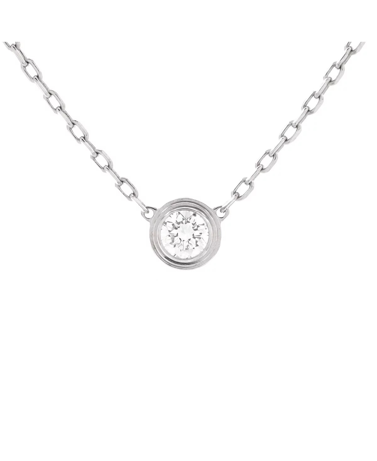 14K gold solitaire diamond necklace featuring a bezel-set round diamond on a delicate chain, designed for effortless elegance and everyday luxury.