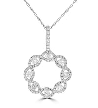 14K gold diamond floral pendant with infinity-inspired openwork and round lab-grown diamonds